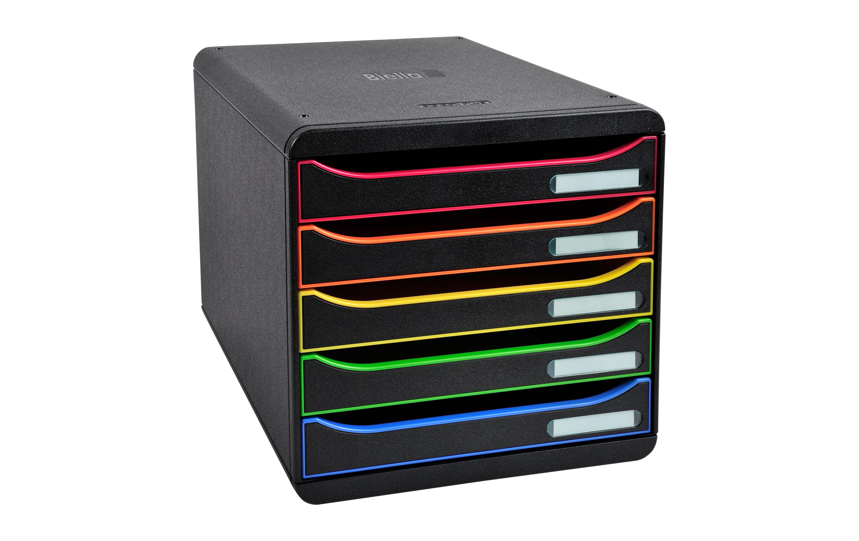 Schubladenbox Big-Box Plus A4+ Schwarz/MehrfarbigSchubladenbox aus robustem Kunststoff