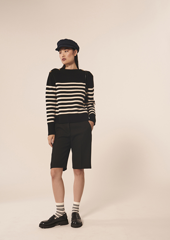 Pull Poetenoir marinière en laine