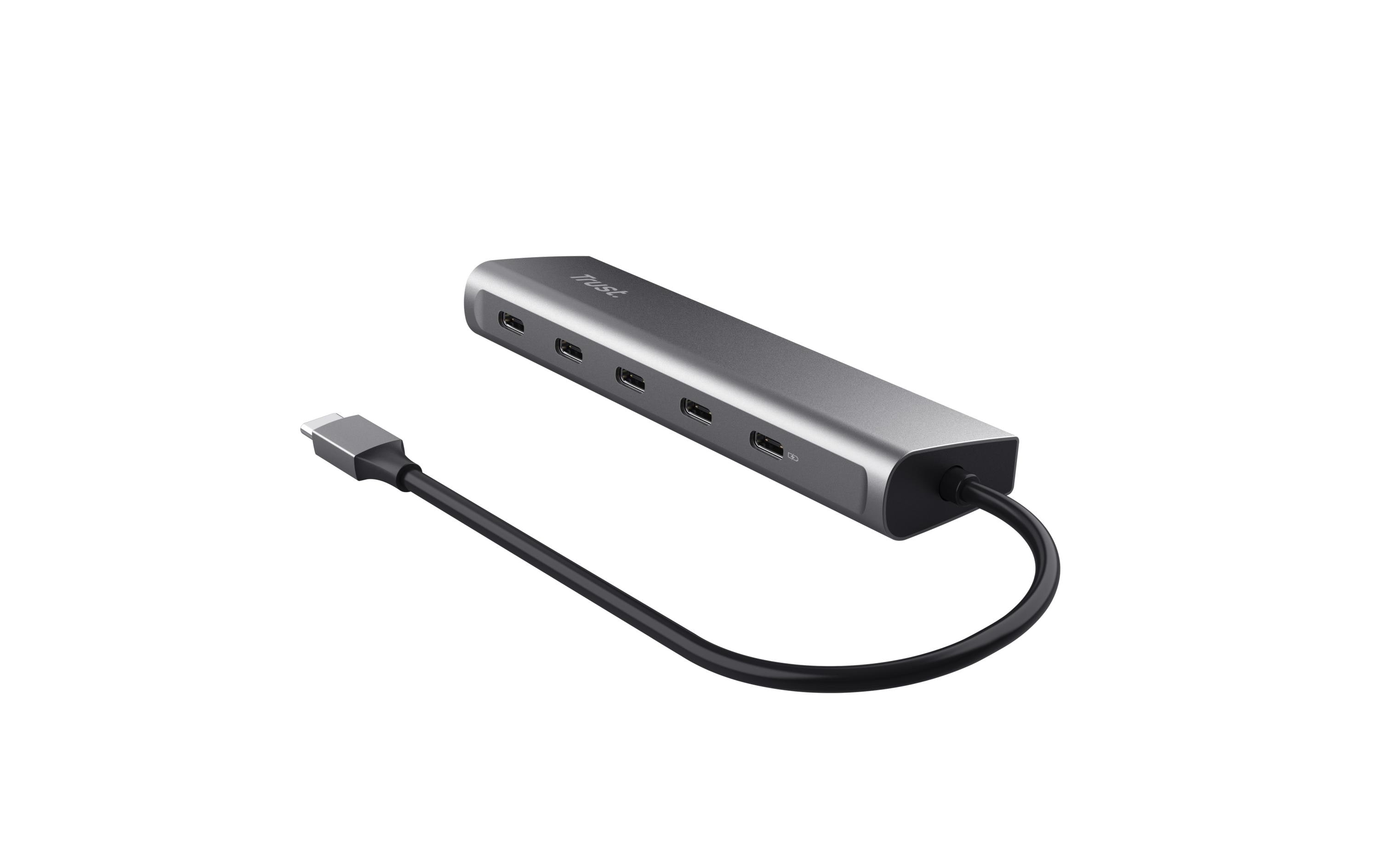 Halyx USB-C-Hub mit 5 PortsAluminium-USB-C-Hub für vier zusätzliche USB-C-Anschlüsse