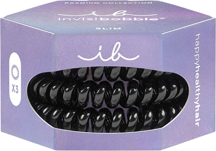 Invisiboble Slim Premium True Black Hair Scrunchies
