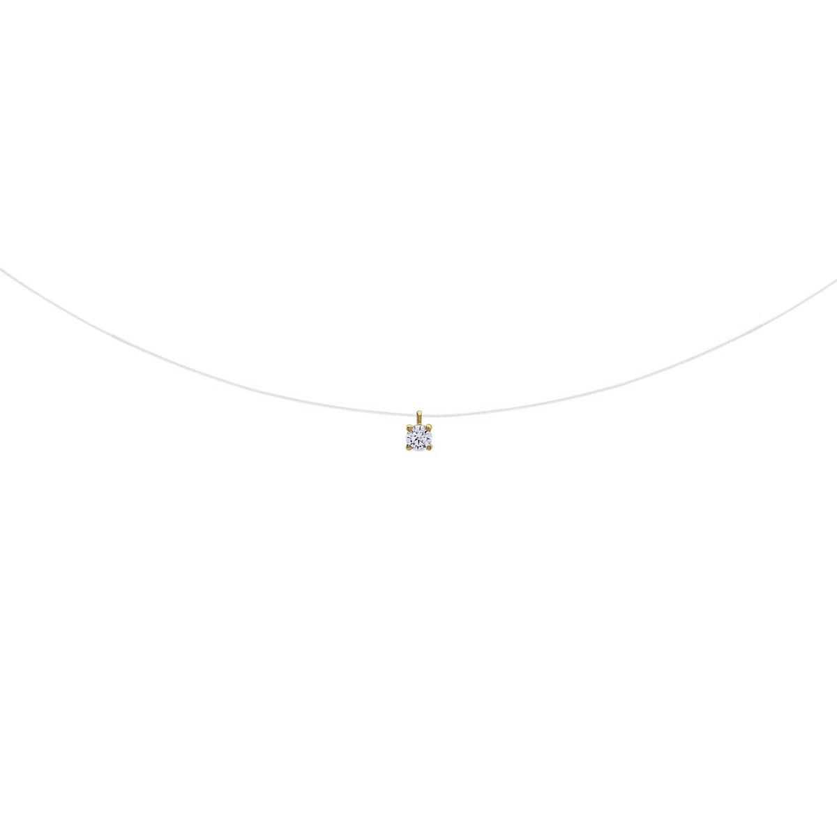 Collier Brillaxis fil de nylon et oxyde 3mmor jaune 18k