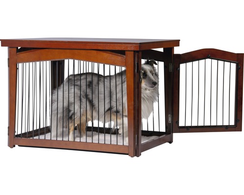 Opvouwbare dierenbox met tafelblad, 82,5x57x59 cm, bruin