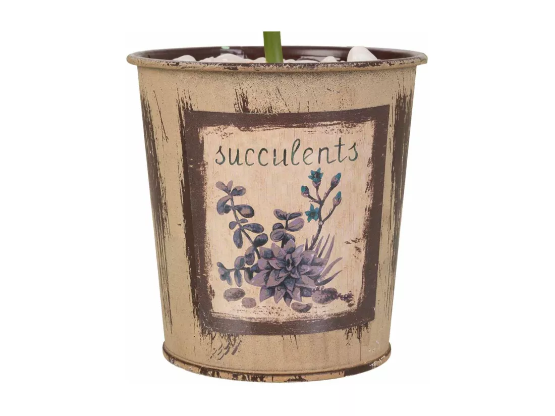 Pot avec plante artificielle 10x10x22h