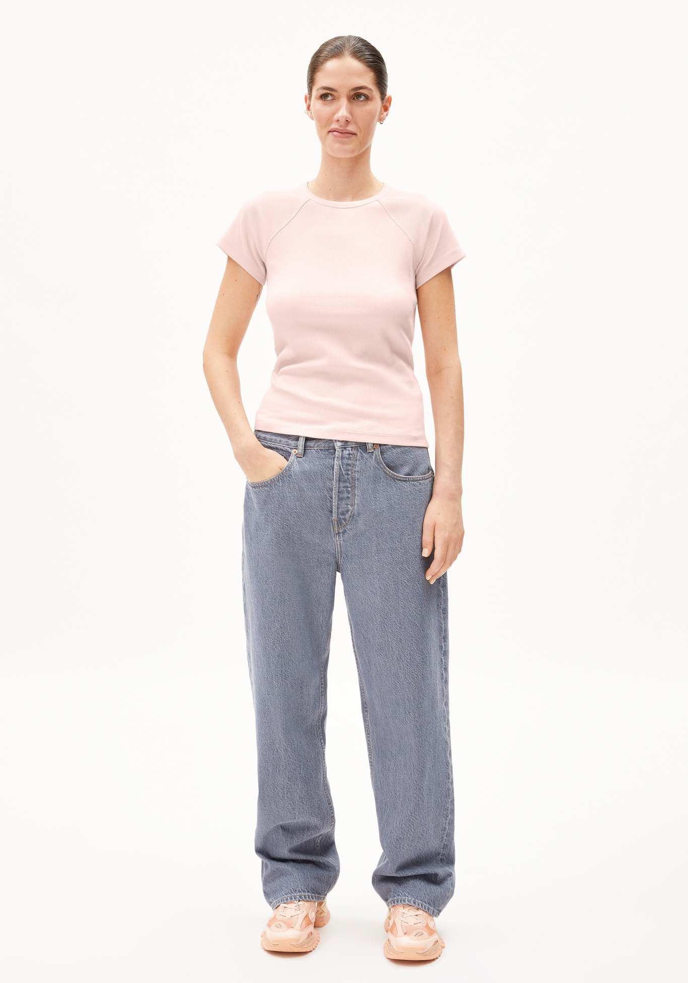 Armedangels Ripp-T-Shirt Hanjaa Rosalilly
