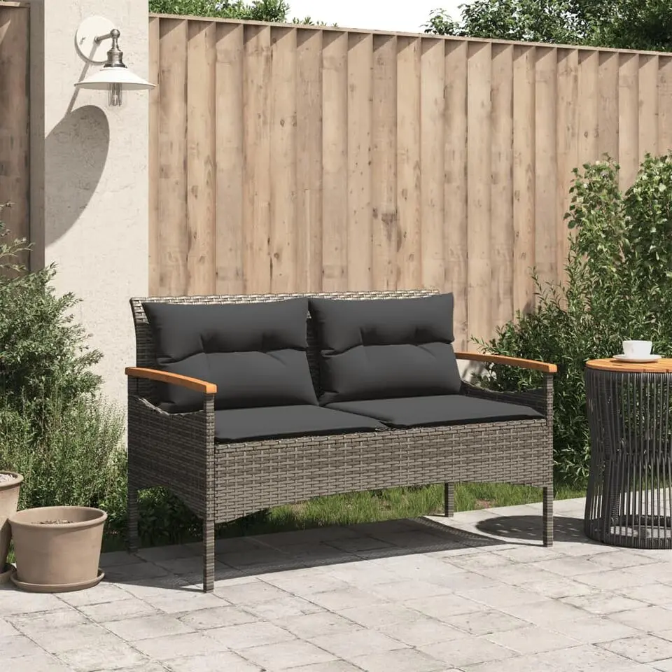 vidaXL - Tuinbank - Grijs - Poly rattan
