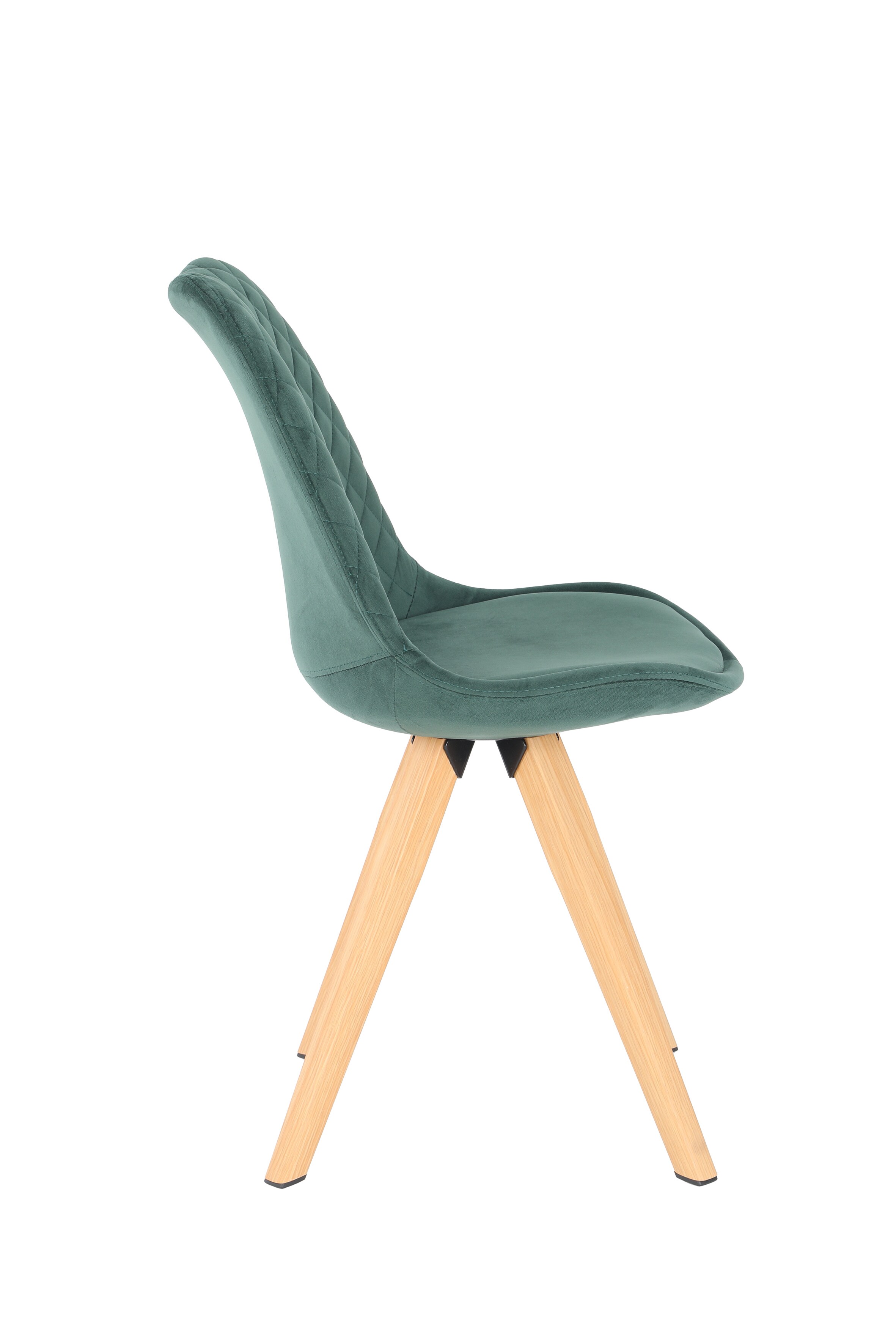 byLIVING Esszimmerstuhl ARIK, 2er Set, Samtbezug dunkelgrün, Gestell Eiche-Optik