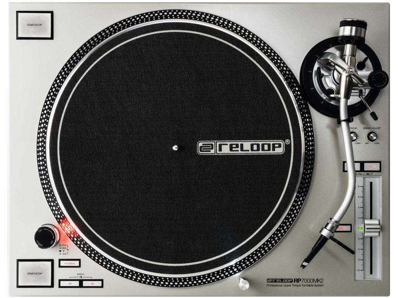Reloop Plattenspieler RP-7000 MKII Silber Plattenspieler mit quarzgesteuertem Upper-Torque-Direktantrieb