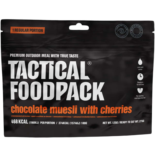 Repas lyophilisé TACTICAL FOODPACK CHOCOLATE MUESLI WITH CHERRIES 125G UNI