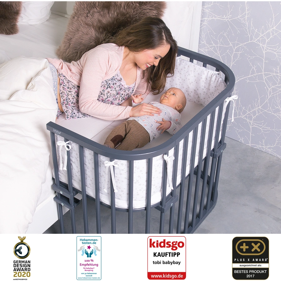 babybay Beistellbett Maxi schiefergrau