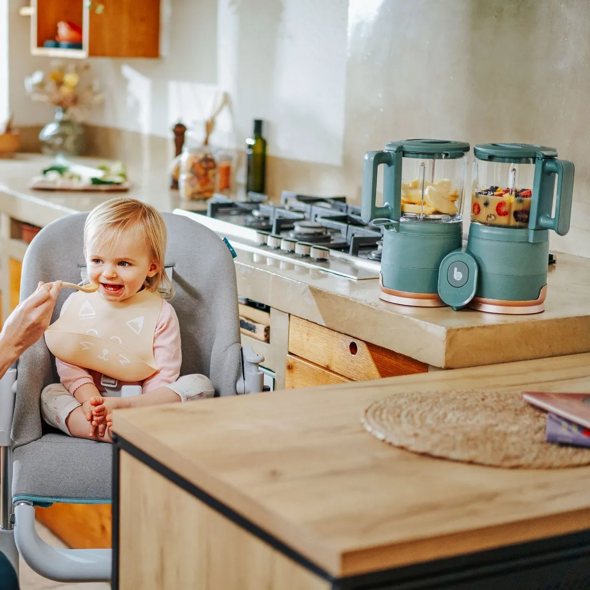 Babymoov Station Repas Duo Nutribaby en Vitre - Vert