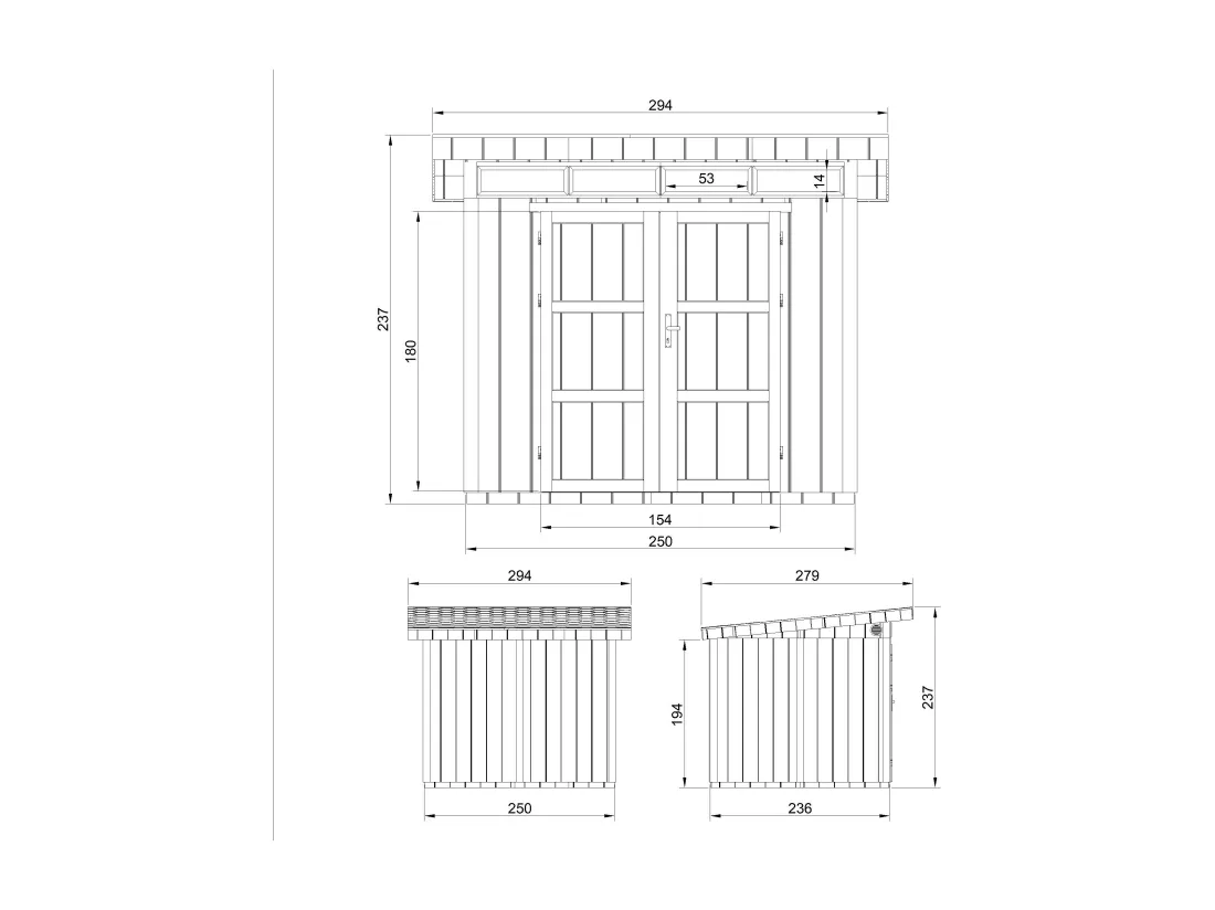 Abri de Jardin Qualité Premium 6m² /L294xL279xH237 cm - Timbela M903-CAVERN STEEL