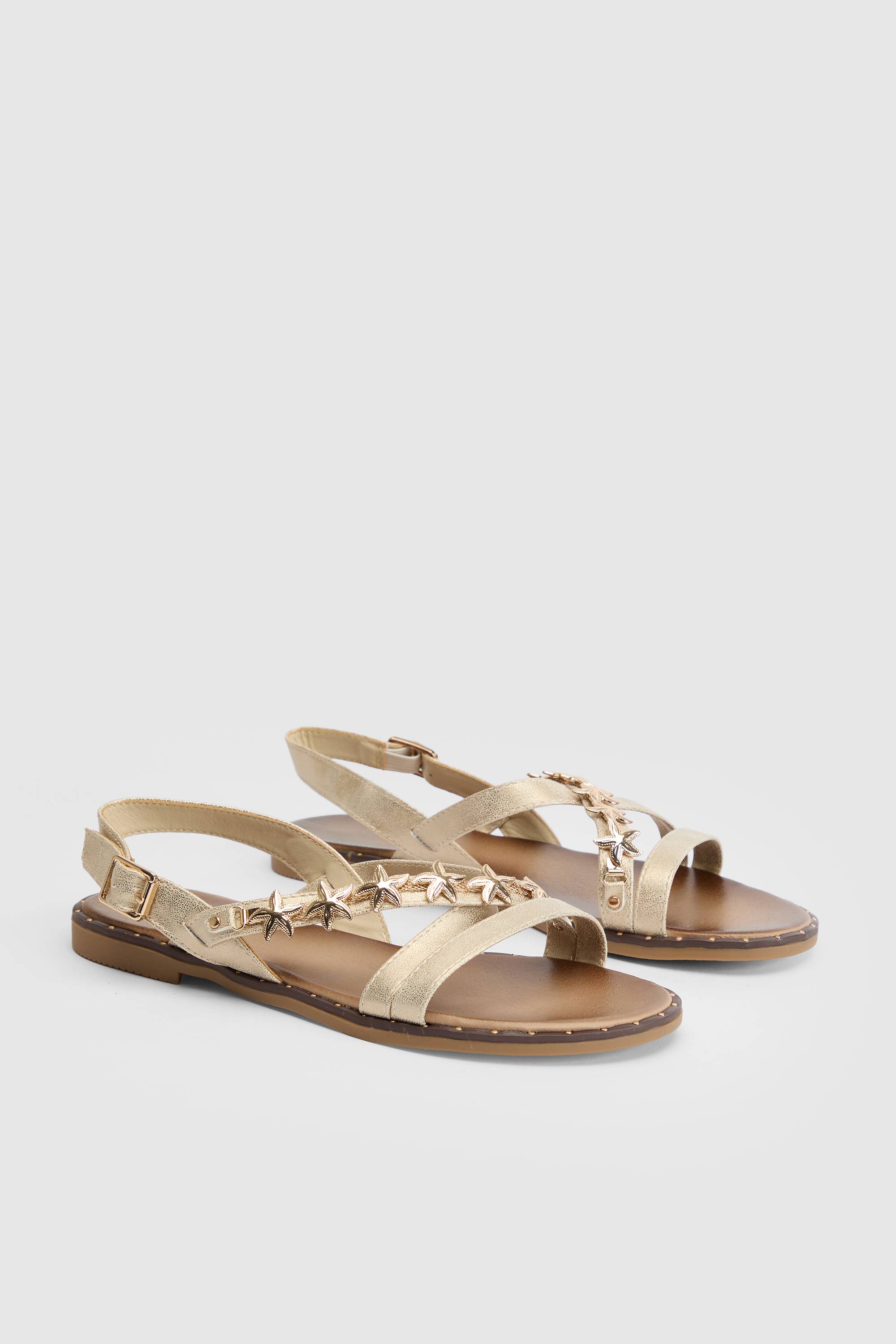 boohoo Sandales Croisées À Ornements Étoiles De Mer