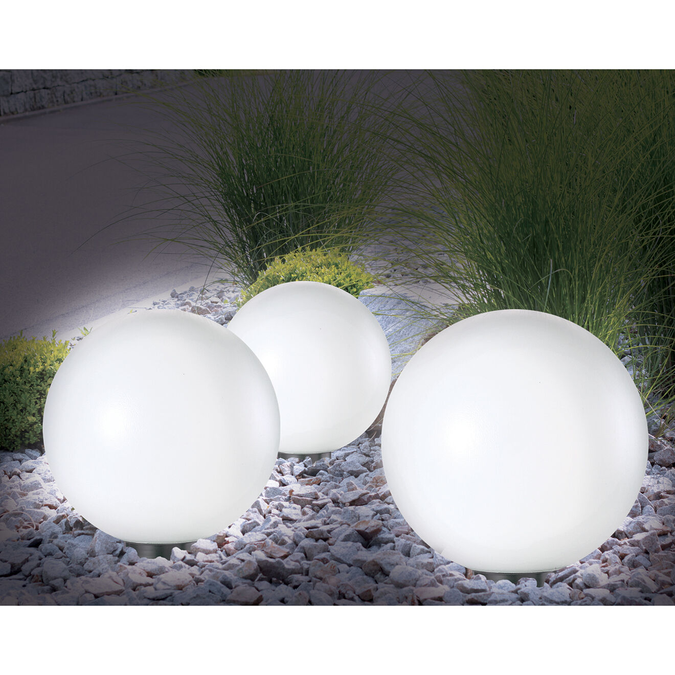 Pratik Garden 2 Lampes Solaires Comète Inox/blanc - D.15 cm