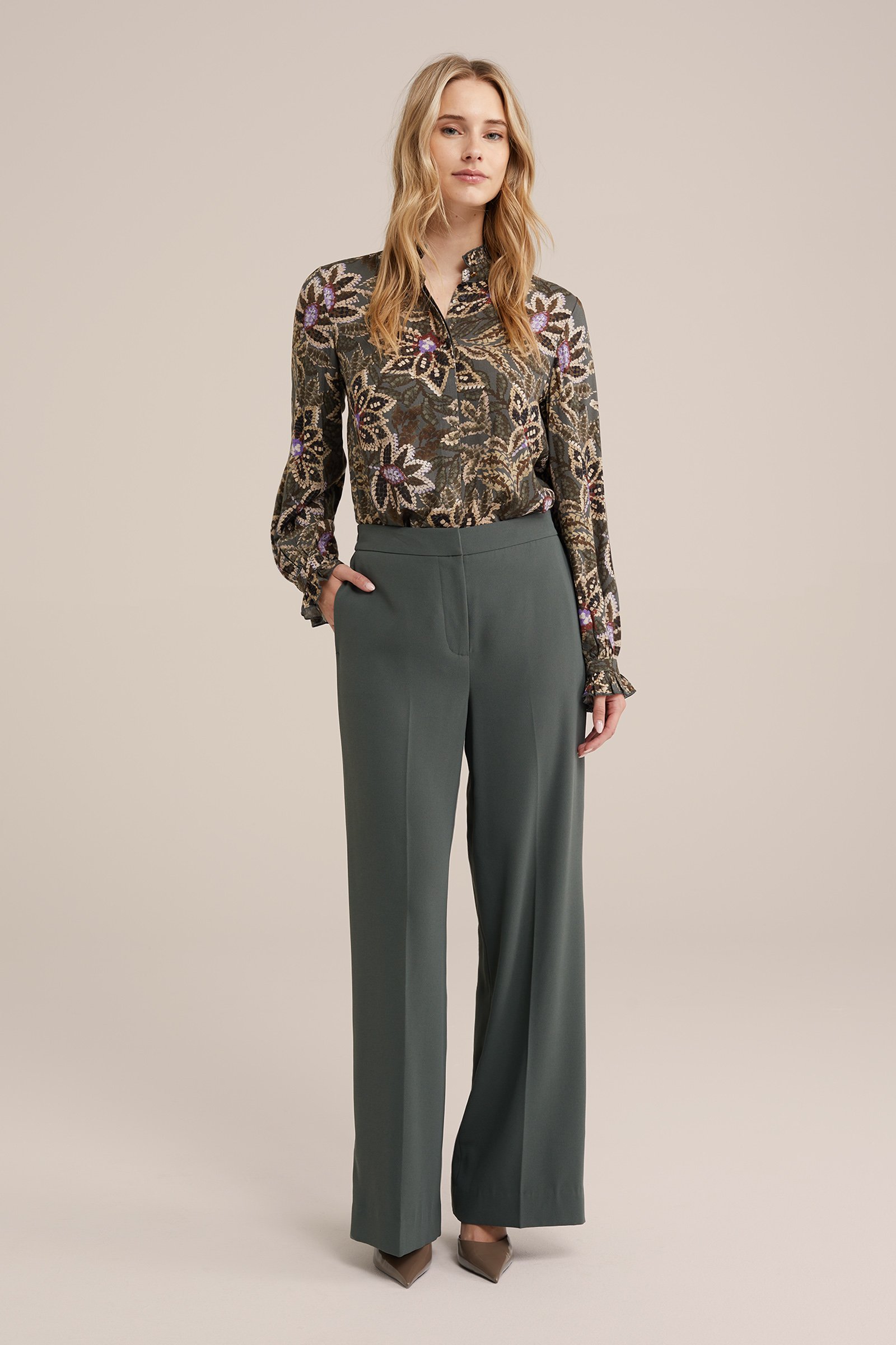 blouse met dessin WE Fashion Donkergroen