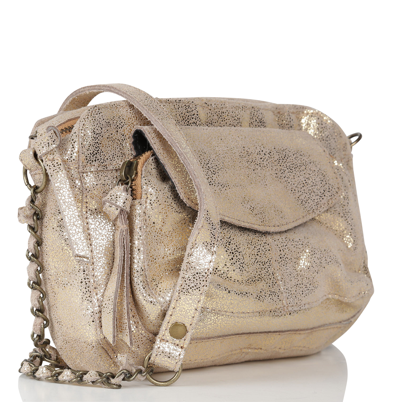 NAINA - Sac bandoulière en cuir | Doré