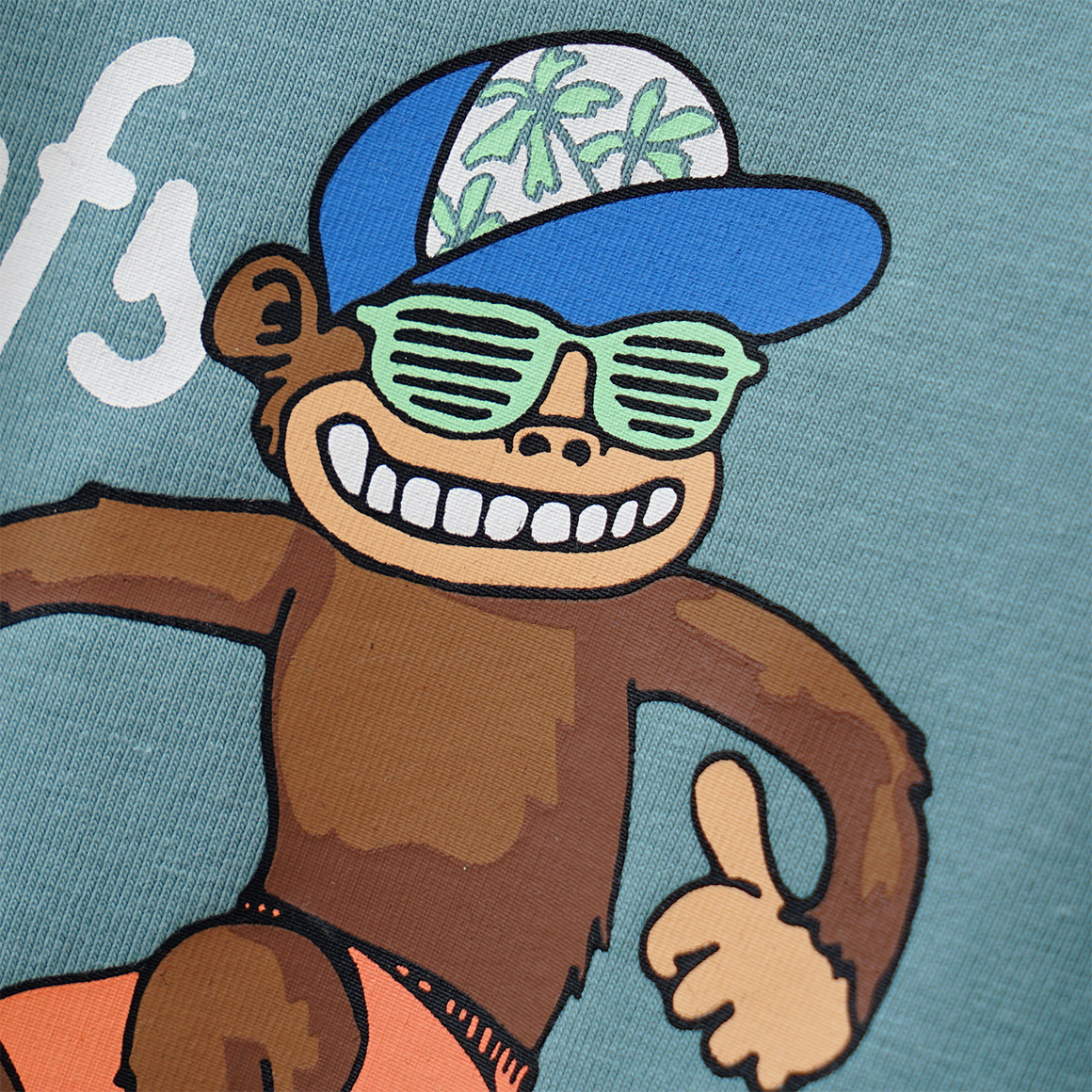 Famy 3 Jungen T-Shirts in verschiedenen Dessins dunkelgrün / hellgrün / orange