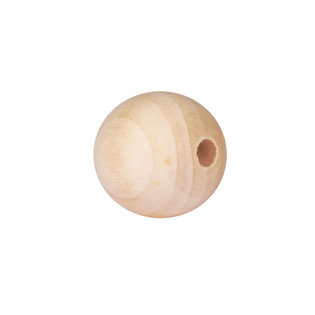 Sachet de 4 perles en bois D 3cm