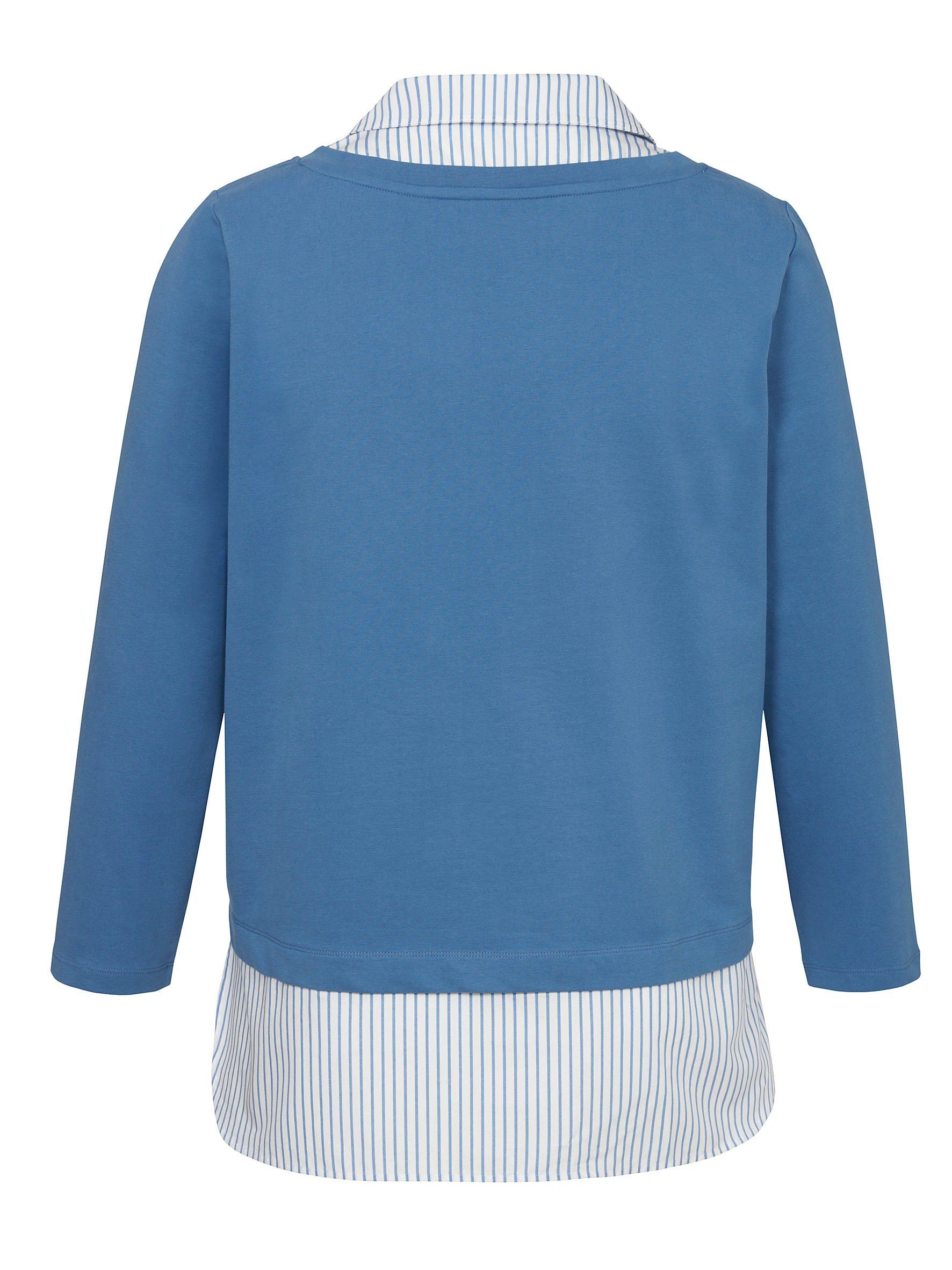 2-in-1-Sweatshirt mit Bluseneinsatz und Frontprint