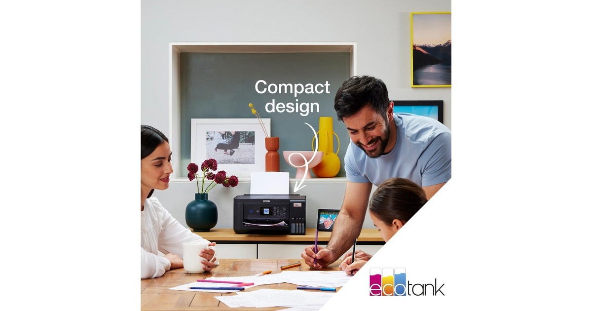 EpsonEcoTank ET-2851 A4 multifunctionele Wi-Fi-printer met inkttank all-in-one inkjetprinter  (Zwart, Scannen, Kopiëren, Wi-Fi, inclusief tot 3 jaar inkt)