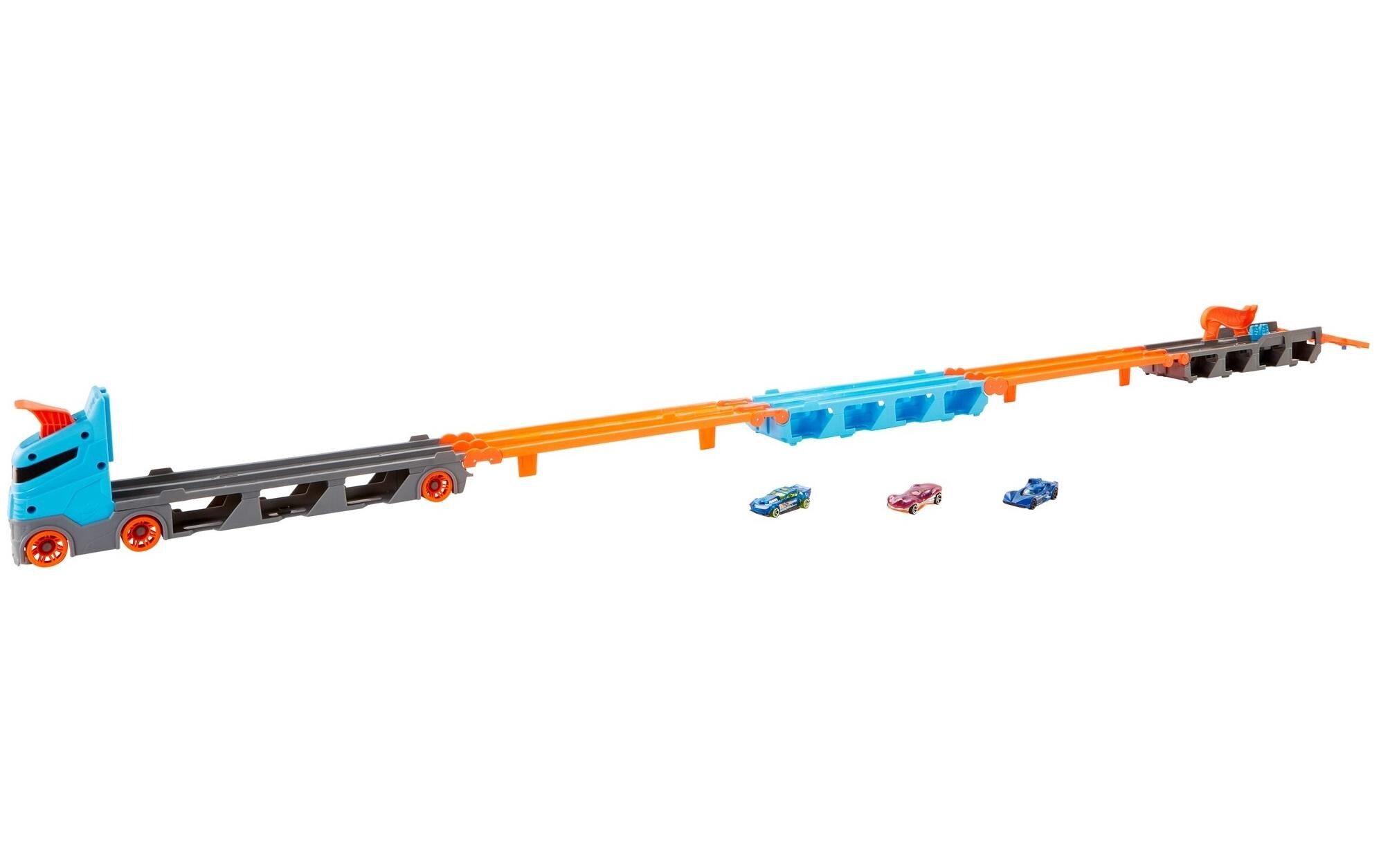 City 2-in-1 Rennbahn-TransporterLKW mit Rennbahn und Autos
