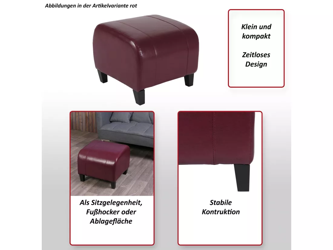 Pouf Aversa, noir