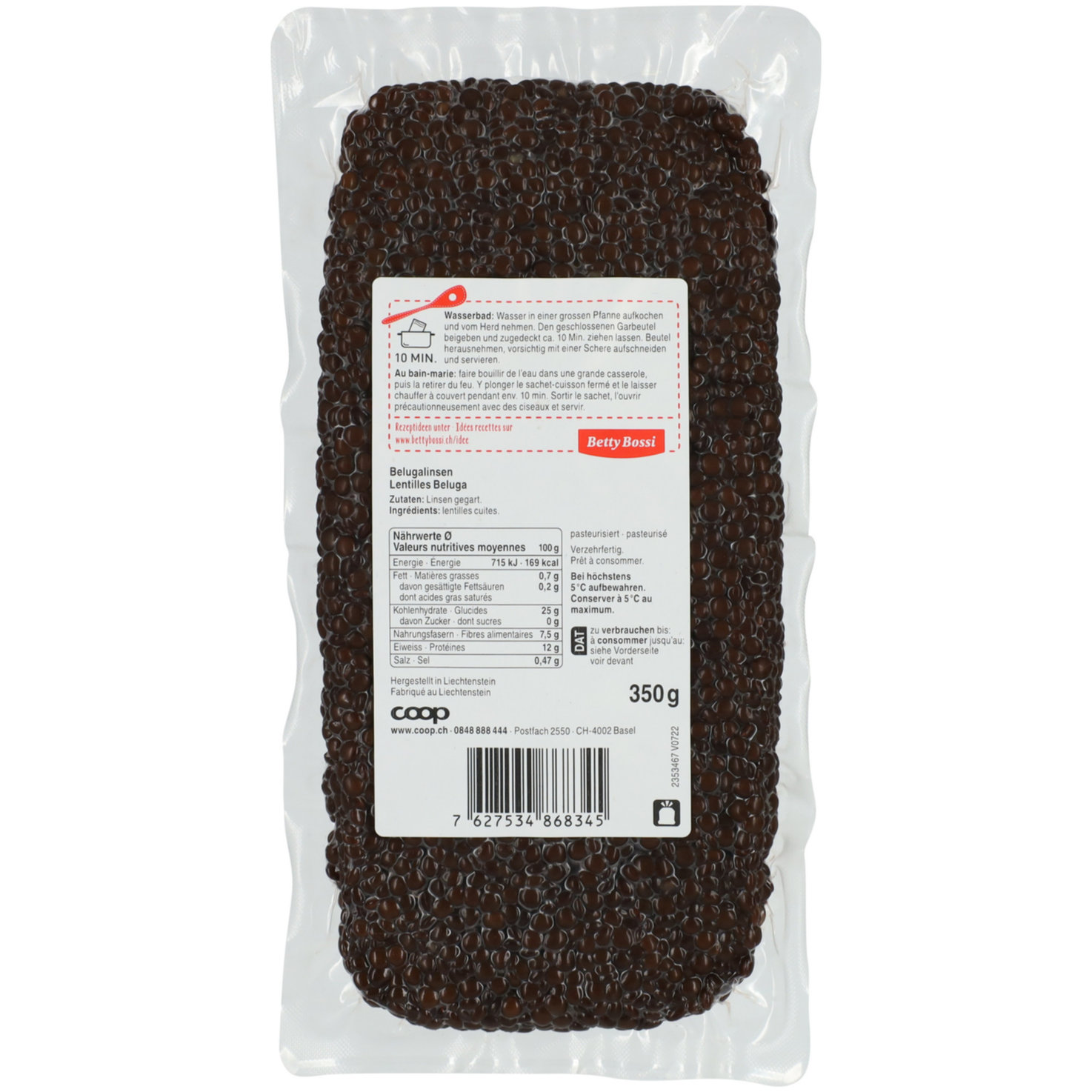 Betty Bossi Sous vide Belugalinsen