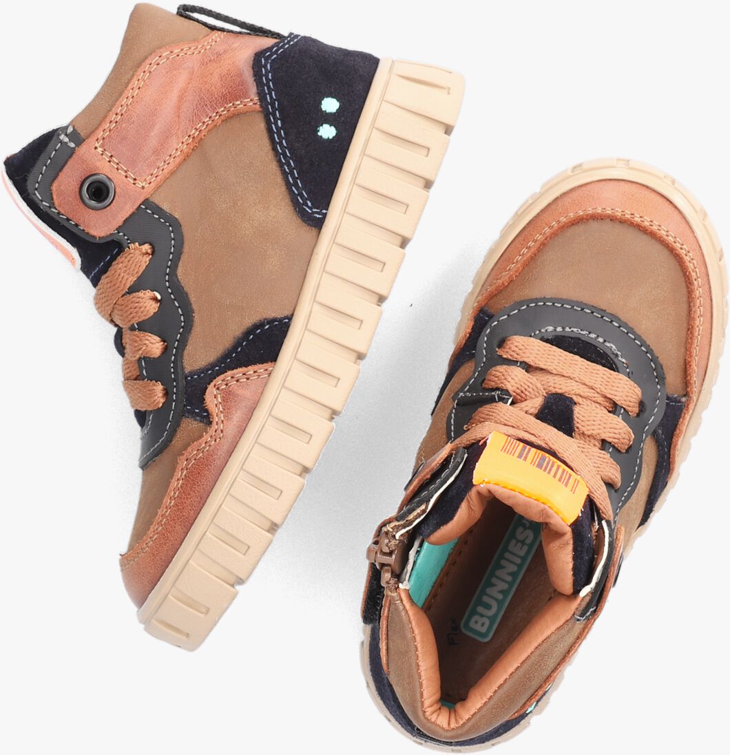 BUNNIESJR cognac bunniesjr hoge sneaker bink bont