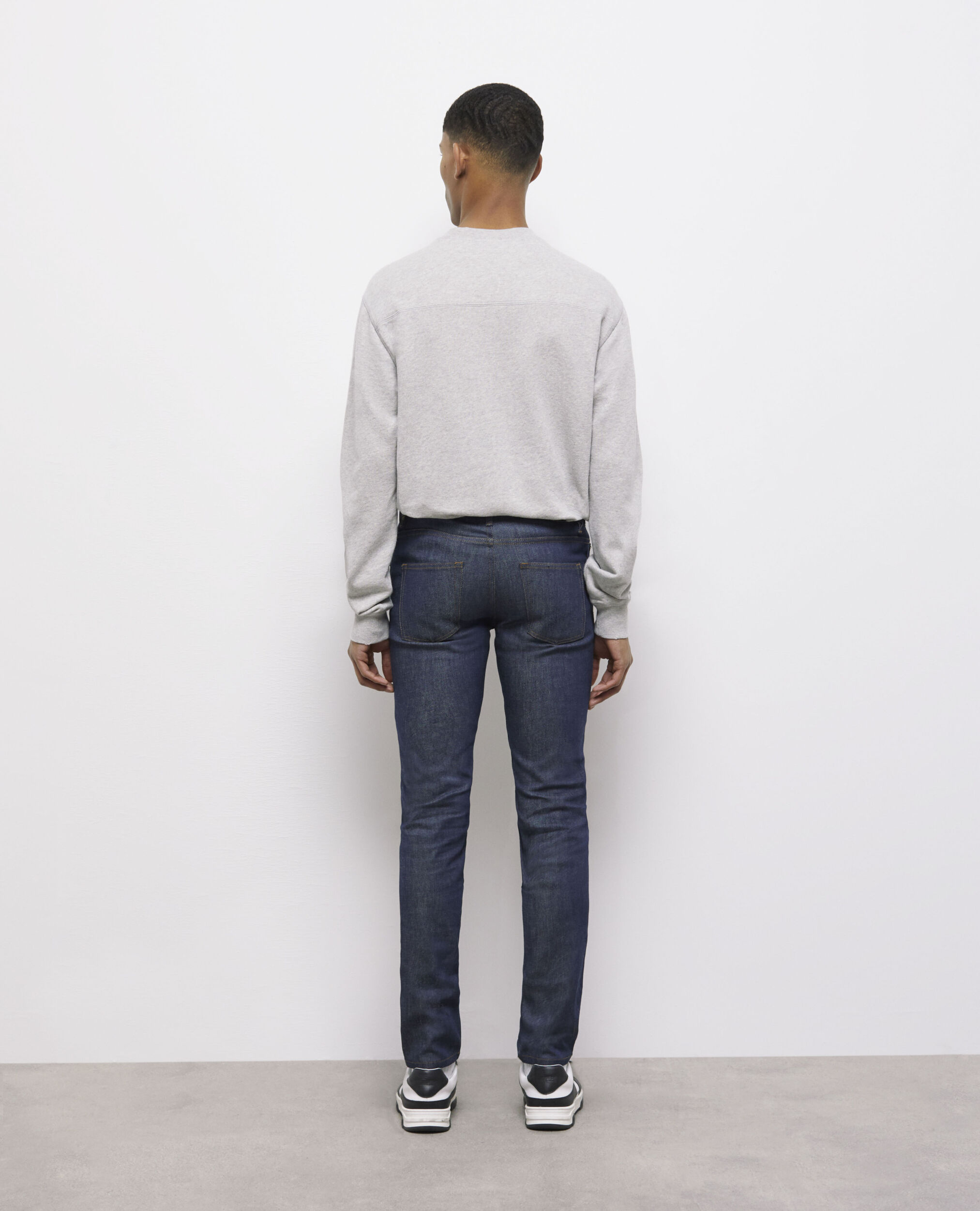 Jean vintage bleu foncé brut slim