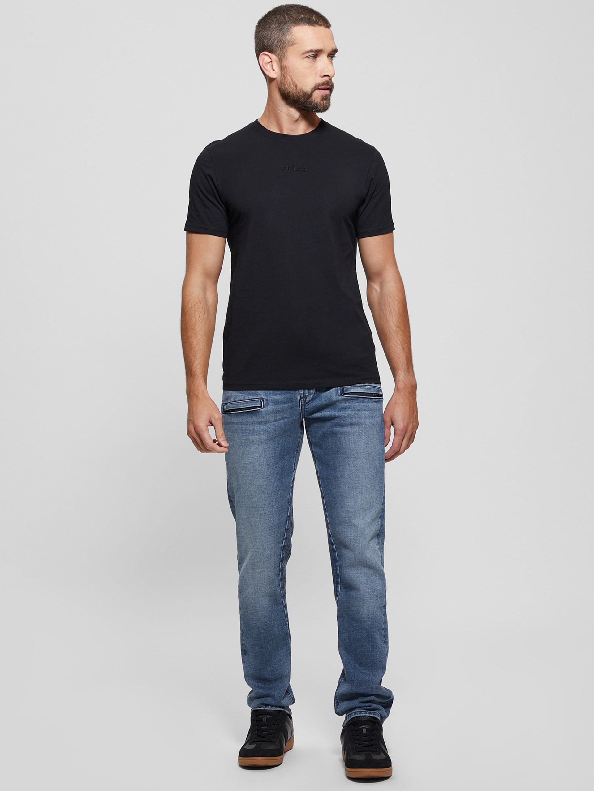 Calça jeans Eco Finnley com zíper e corte afunilado