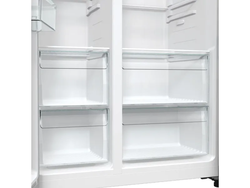 Gorenje NRR9185EABXL, Fritstående, Amerikansk dør, Sort, Berøring, LED, På døren