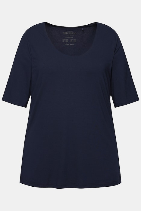 T-Shirt, vorne doppellagig, V-Ausschnitt, Halbarm