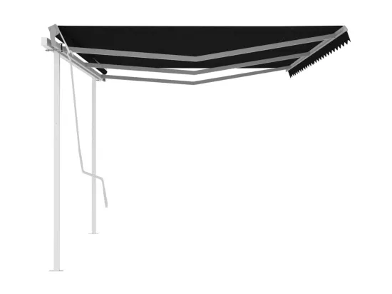Auventanuel rétractable avec poteaux 6x3,5 Anthracite