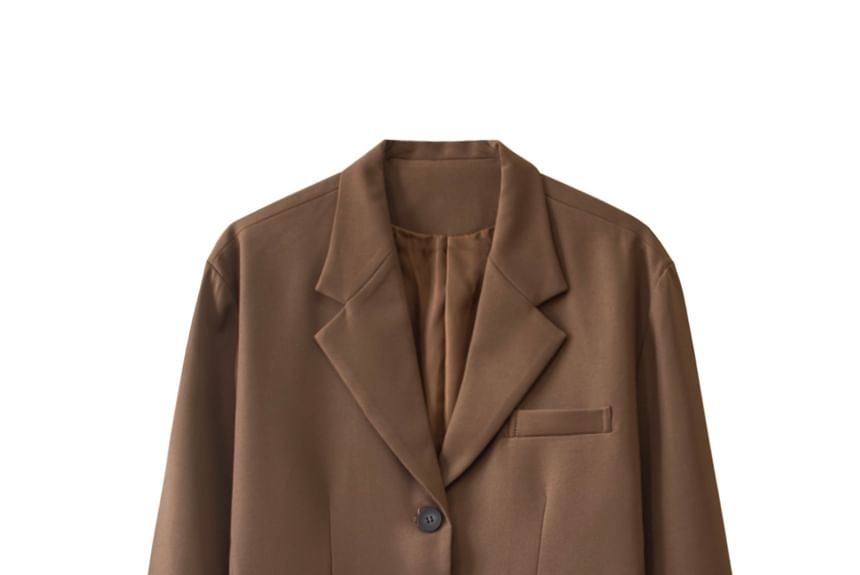 Remeefa - Blazer met inkeping en revers, effen en enkelrijs