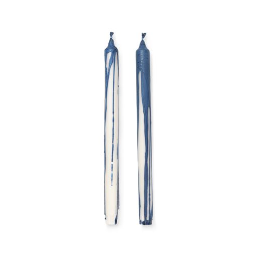 ferm LIVING Dryp 2-Pak Stearinlys, Deep Blue