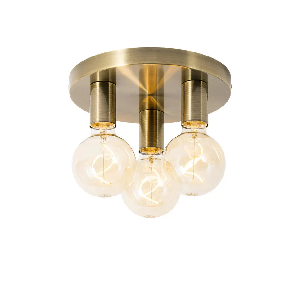 Qazqa plafondlampen facil bruin e27