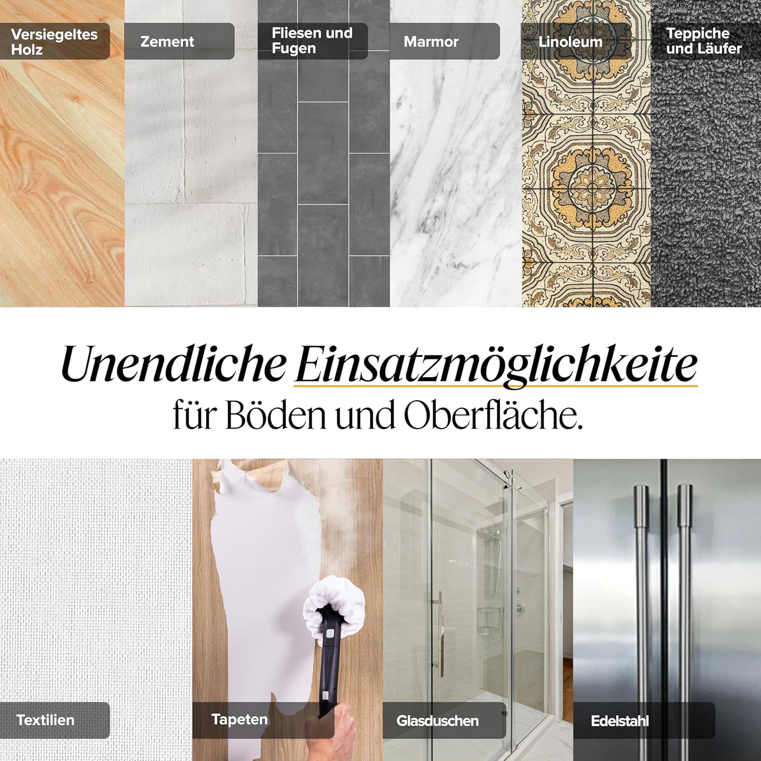 Dampfreiniger Dupray Neat Plus mit 18-teiligem Zubehör-Set – Kraftvolle Reinigung, ohne Chemikalien für Böden, Auto, Fliesen, Fugen und mehr (Neat Plus mit Aufbewahrungstasche)