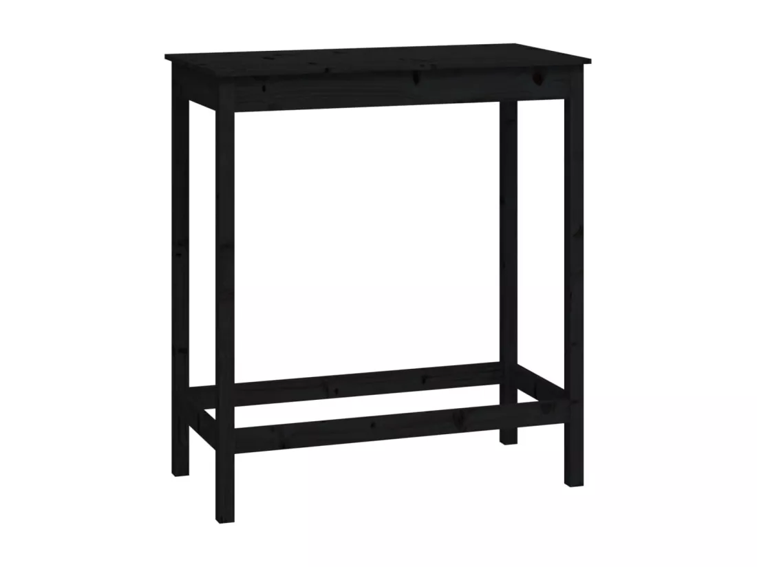 Ensemble de bar 5 pcs Noir Bois de pin massif