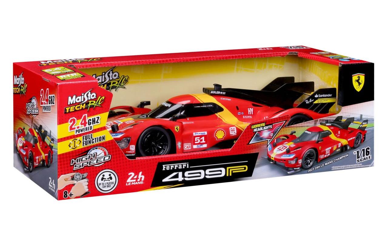 Rennwagen RC Ferrari 499P LMH 2023 1/16, RotFerngesteuertes Spielzeug
