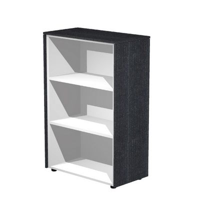 Armoire mi-haute Flora - L82,8xP43xH119,8 cm - portes mélaminés - 2 étagères - frêne noir