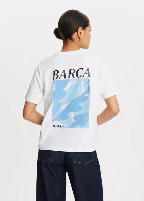 T-shirt met print Barca blauw (BLW)