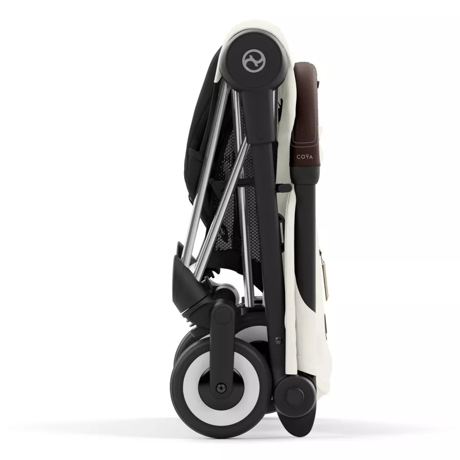 cybex PLATINUM Buggy Coya Chrome Dark Brown Off White inklusive Babyschale Cloud T I-Size Mirage Grey und Adapter