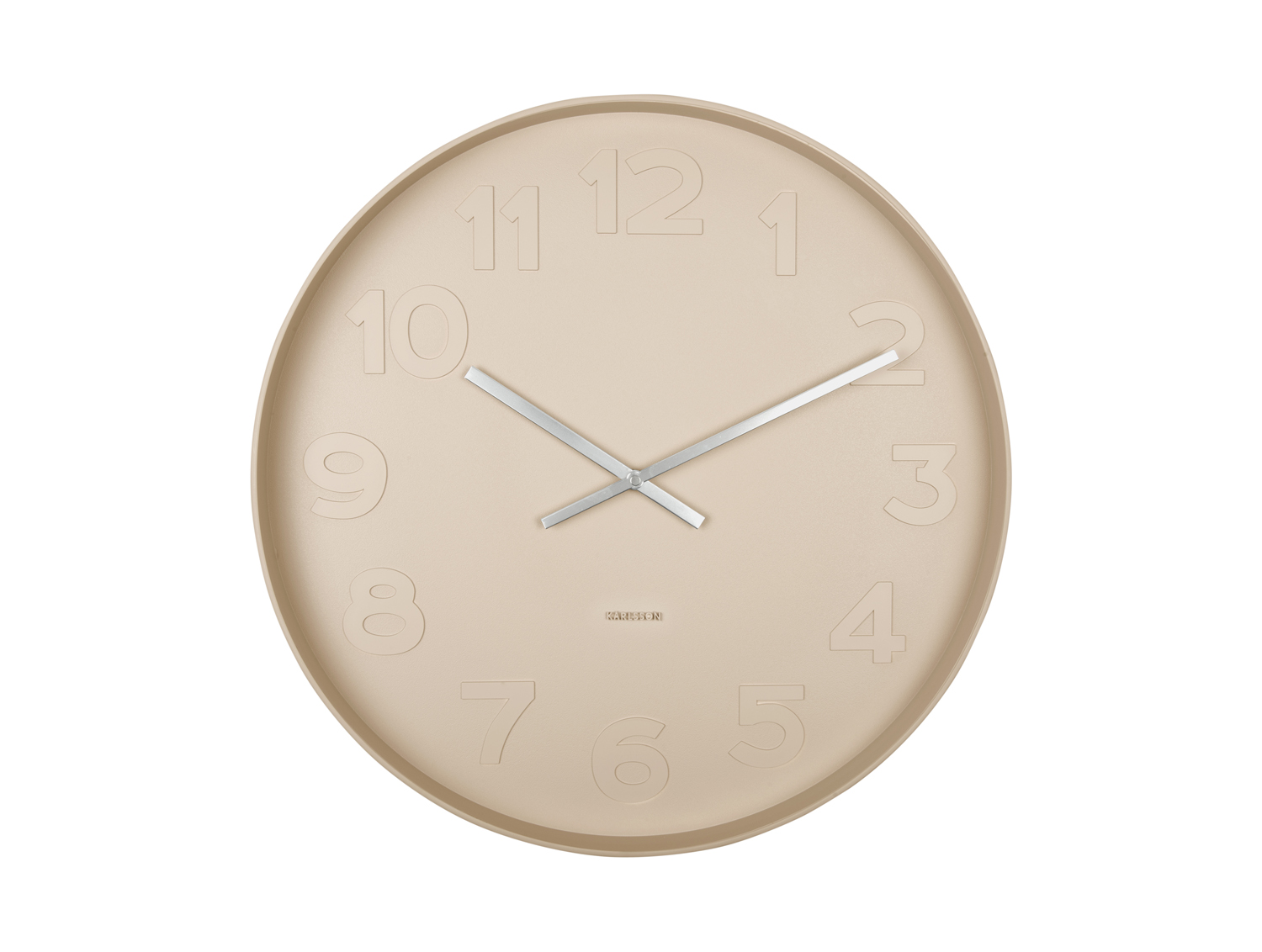 Wall clock Mr. Brown numbers large, sand brown