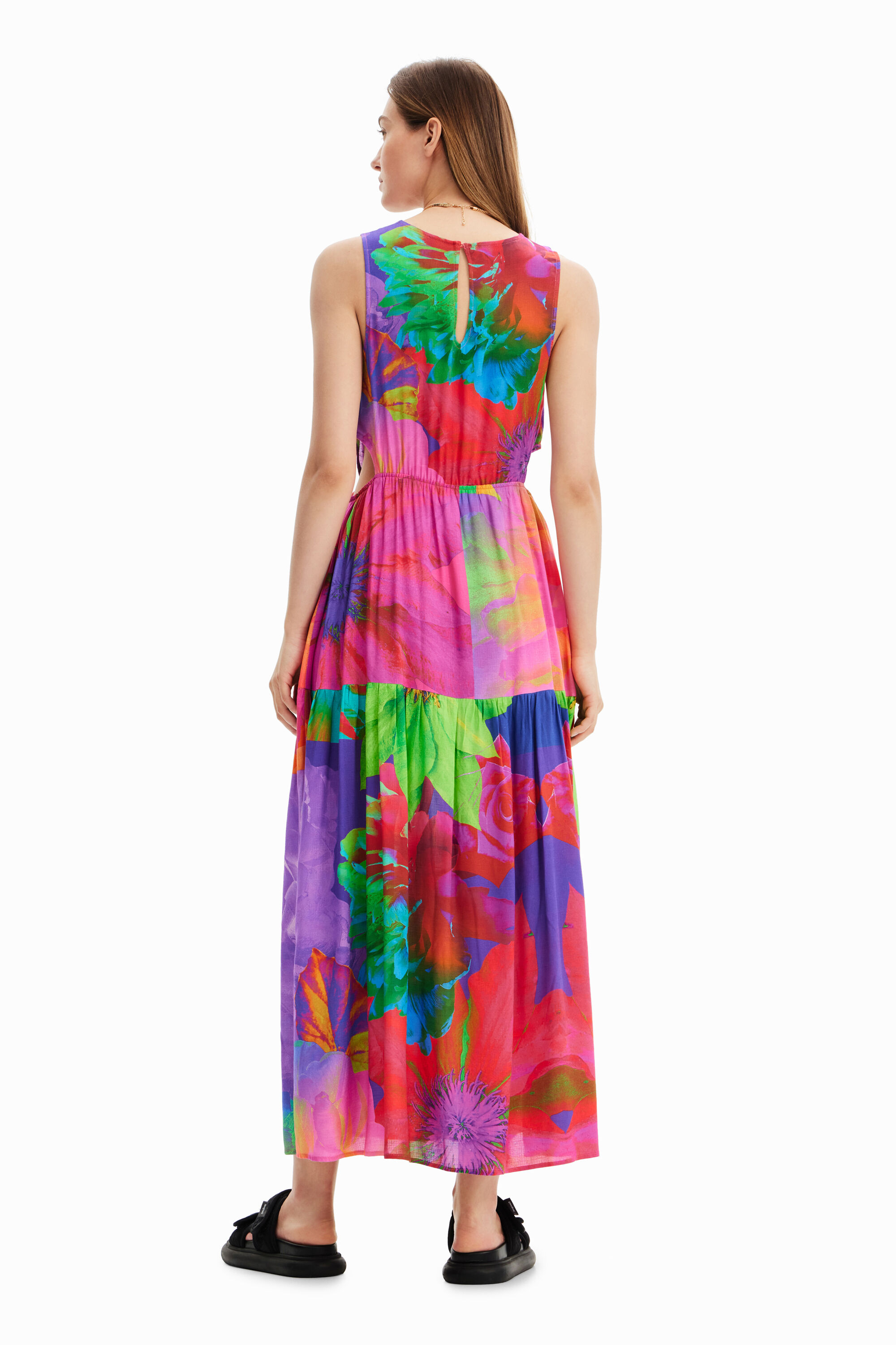 Robe longue découpes fleurs