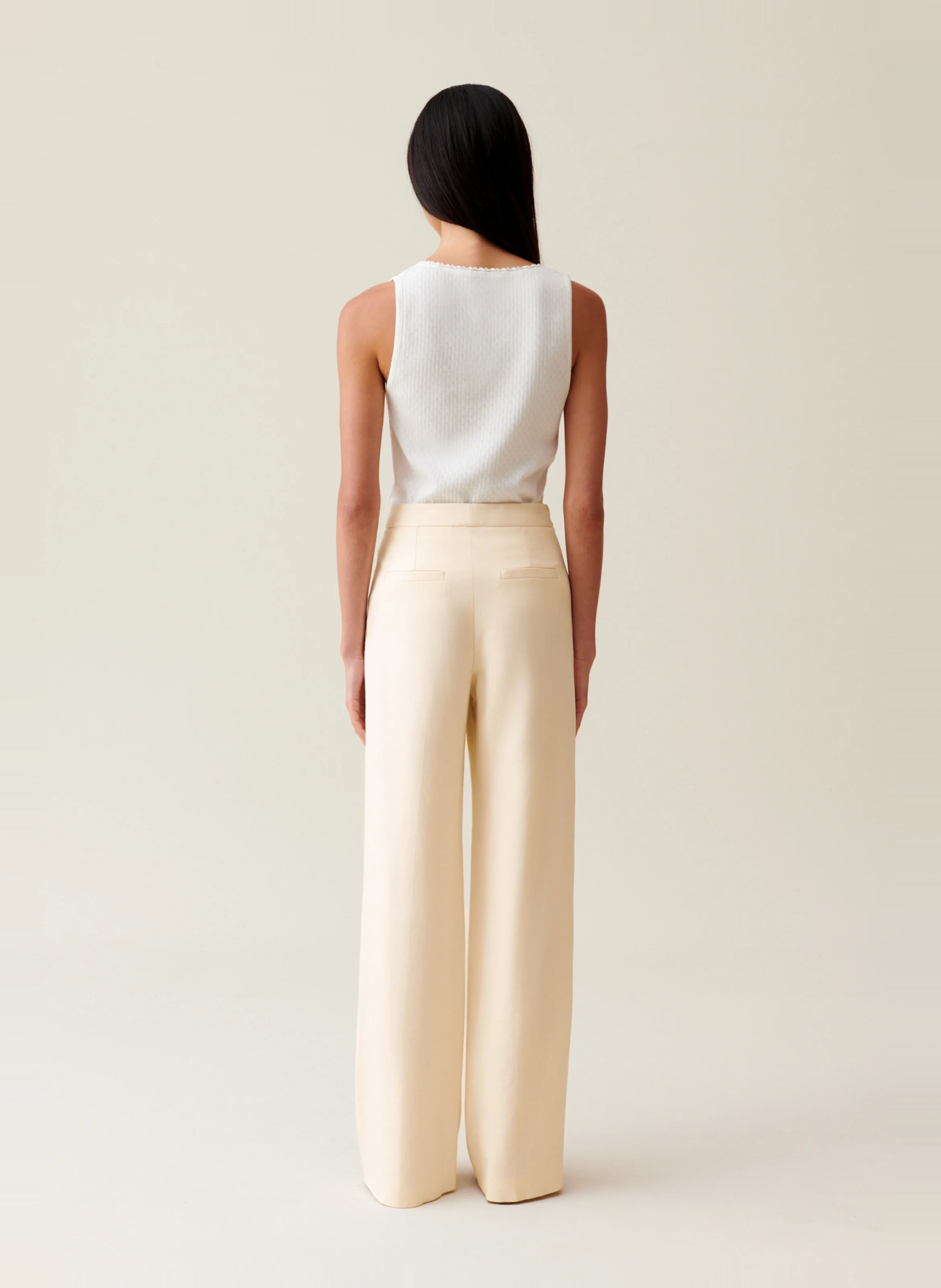 Pantalon droit| Blanc