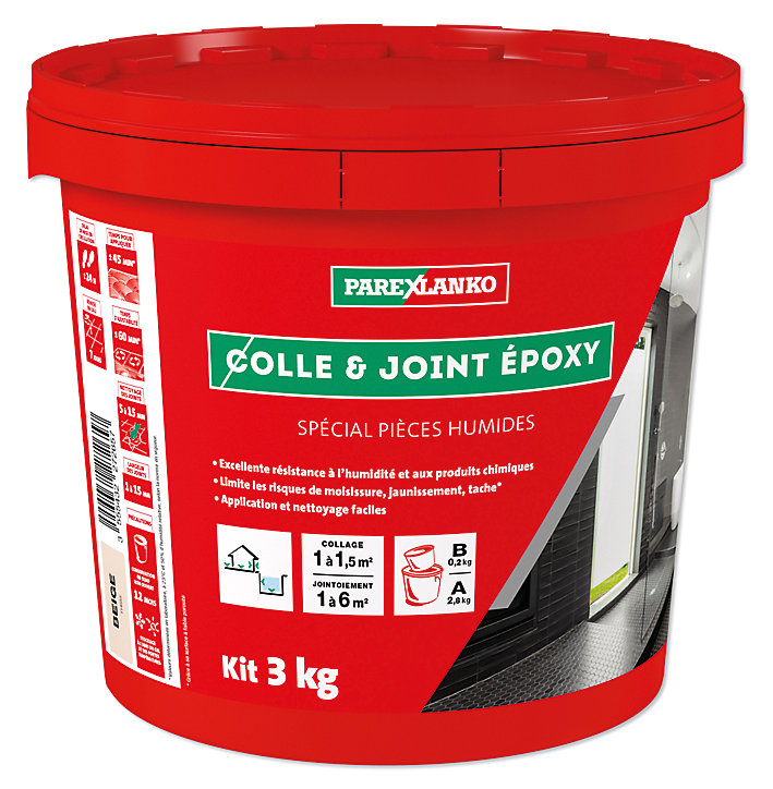 Colle et joint Epoxy spécial pièces humides Parexlanko Beige 3 kg