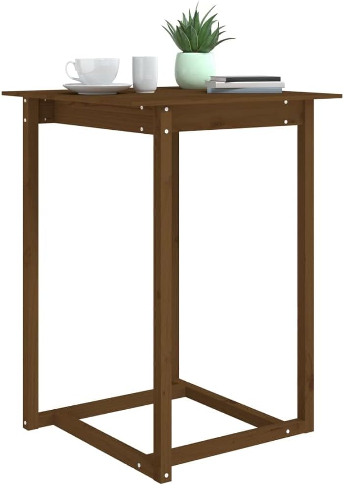 Bartisch Honigbraun 80x80x110 cm Massivholz Kiefer Bartisch, Bistrotisch Bartheke für Hausbar, Wohnzimmer und Esszimme