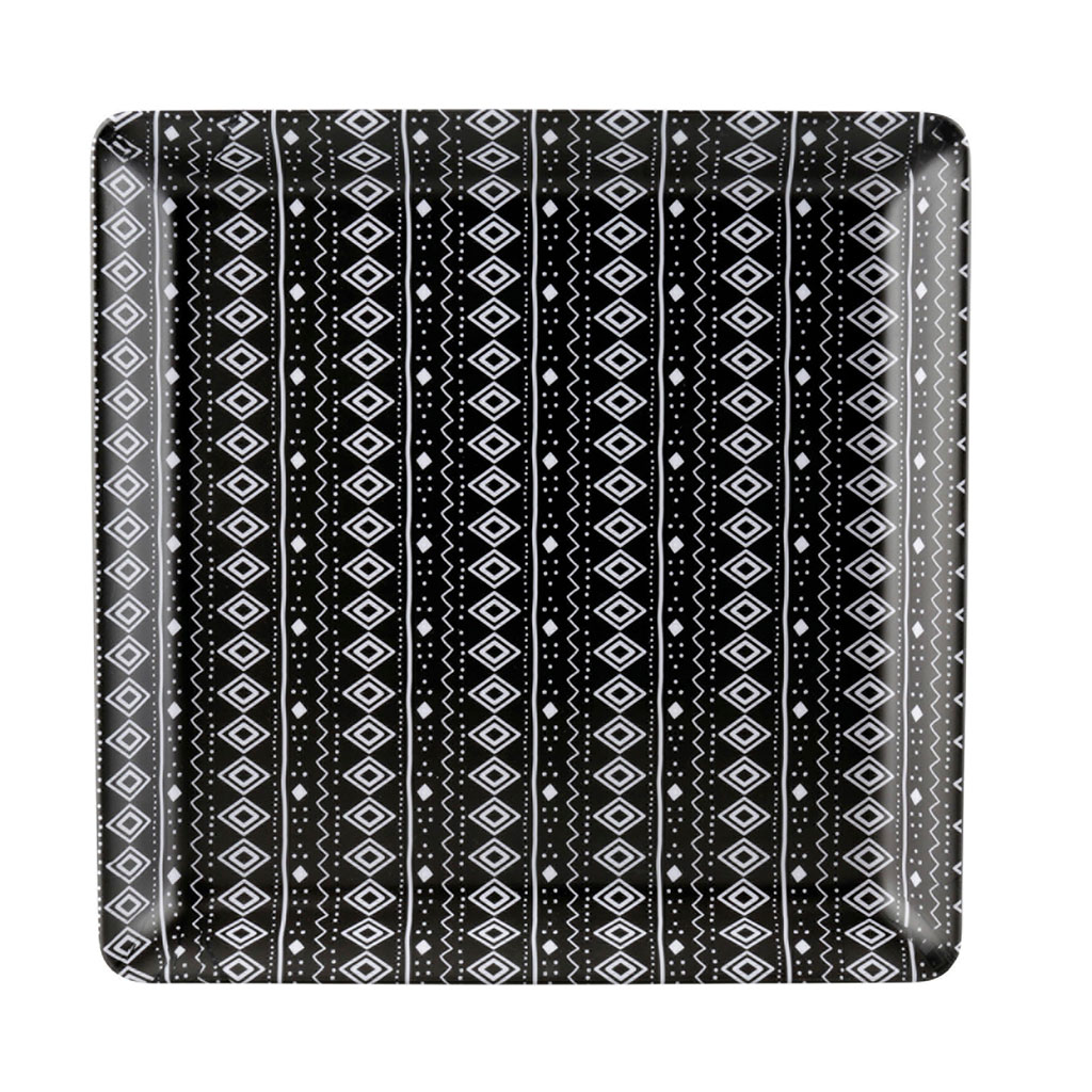 Plateau BLACK WHITE mélaminé 30x30cm