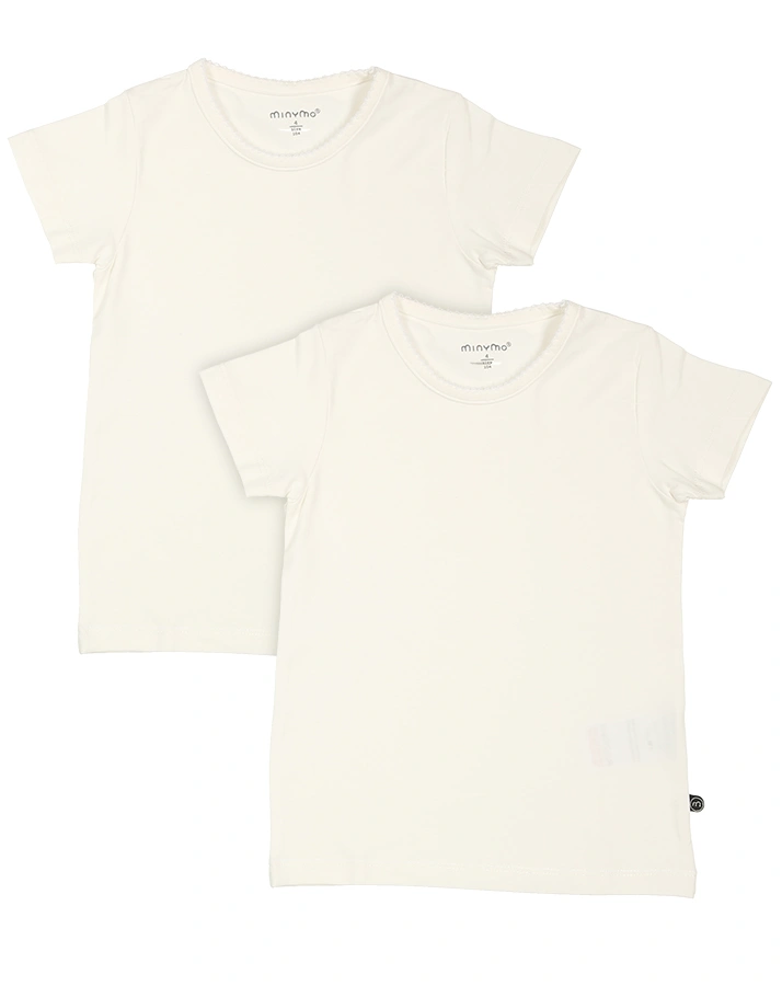 T-Shirt BASIC KNIT 2er-Pack in wollweiß