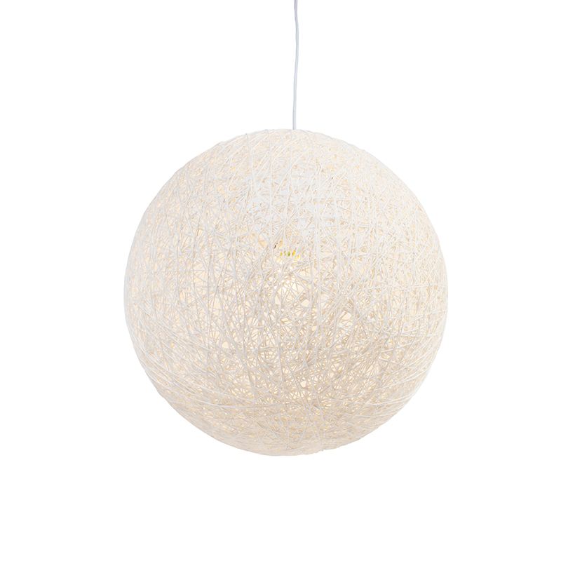 Landelijke hanglamp wit bol 45cm - Corda