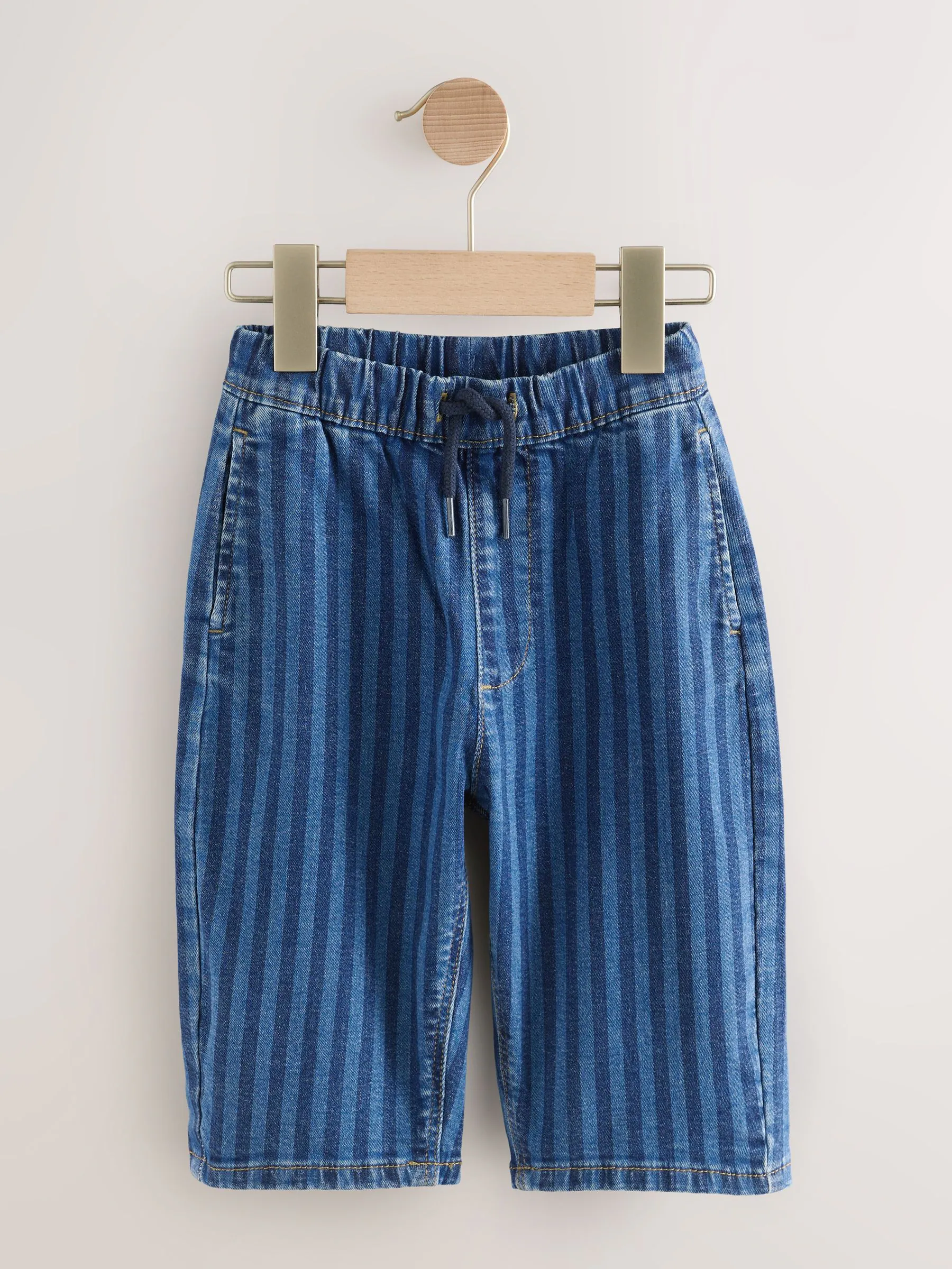 Donkerblauw gestreept - Gap Wijde jeans met elastische taille (3mnd -7jr)